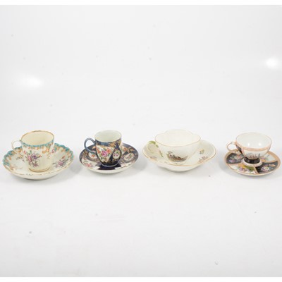 Lot 78 - Chelsea-Derby style cup and saucer, Meissen cup and saucer and others