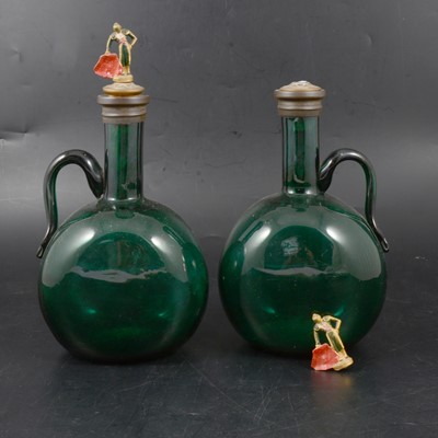 Lot 43 - Pair of lead crystal decanters, jug and two flasks