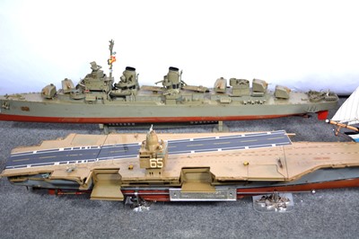 Lot 216 - Seven kit-built and scratch-built model galleons and war ships