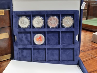 Lot 222 - Five presentation cases of mainly silver coins.