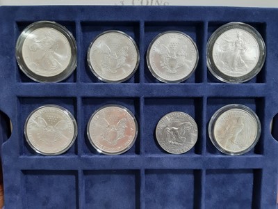 Lot 222 - Five presentation cases of mainly silver coins.