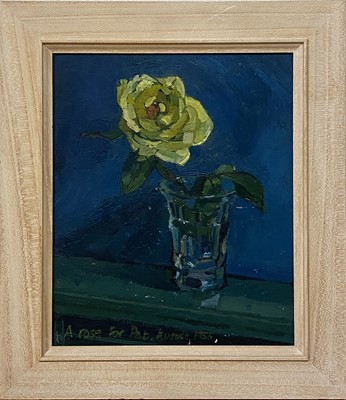 Lot 1118 - Roy Bizley, Still life with rose, 1955