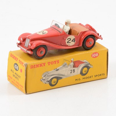 Lot 117 - Dinky Toys die-cast model no.108 MG Midget Sports racing car