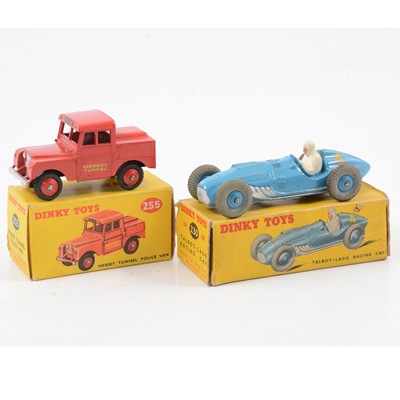 Lot 131 - Dinky Toys die-cast models, two including no.230 Talbot-Lago and no.256 Mersey tunnel.