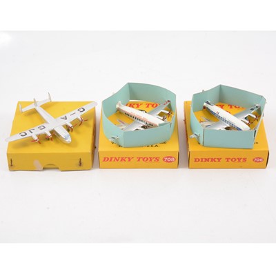 Lot 143 - Three Dinky Toys die-cast aircraft models, all boxed