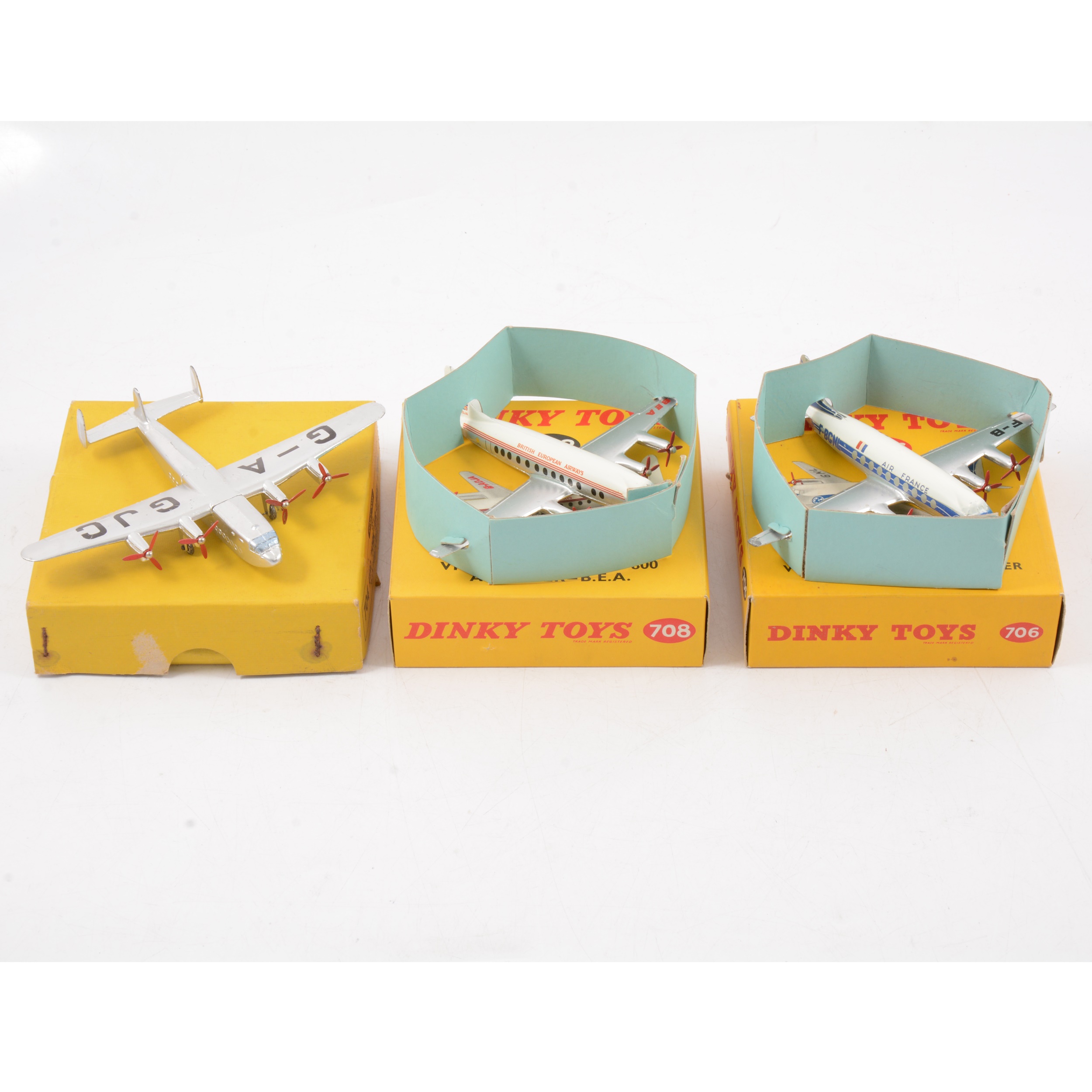 Lot 143 - Three Dinky Toys die-cast aircraft models,