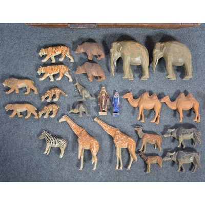 Lot 281 - Noah's Ark and a collection of wooden animals.