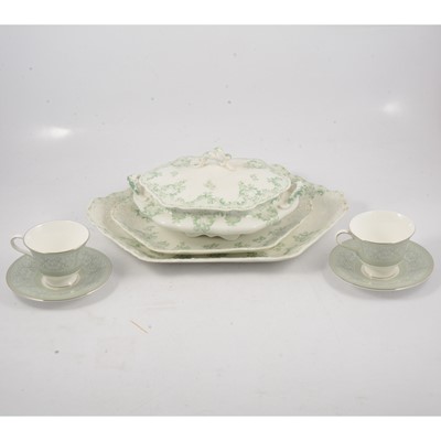 Lot 41 - Johnson Brothers green and white transfer printed ware.