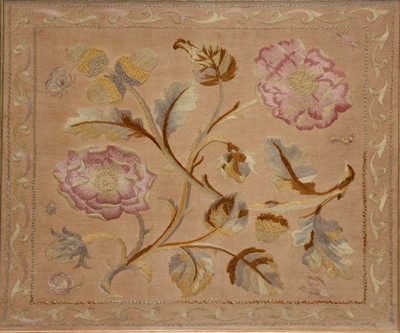 Lot 267 - Large Victorian sampler and a floral tapestry panel