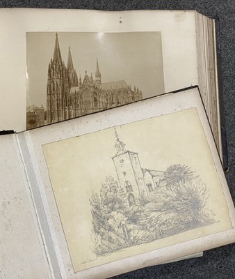 Lot 489 - English School, 1820's, An album of sketches, and two albums of photographs