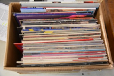 Lot 153 - One box of music and rock magazines and Van Halen posters.