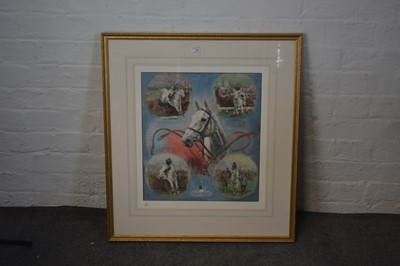 Lot 443 - Desert Orchid horse racing interest, four coloured prints.