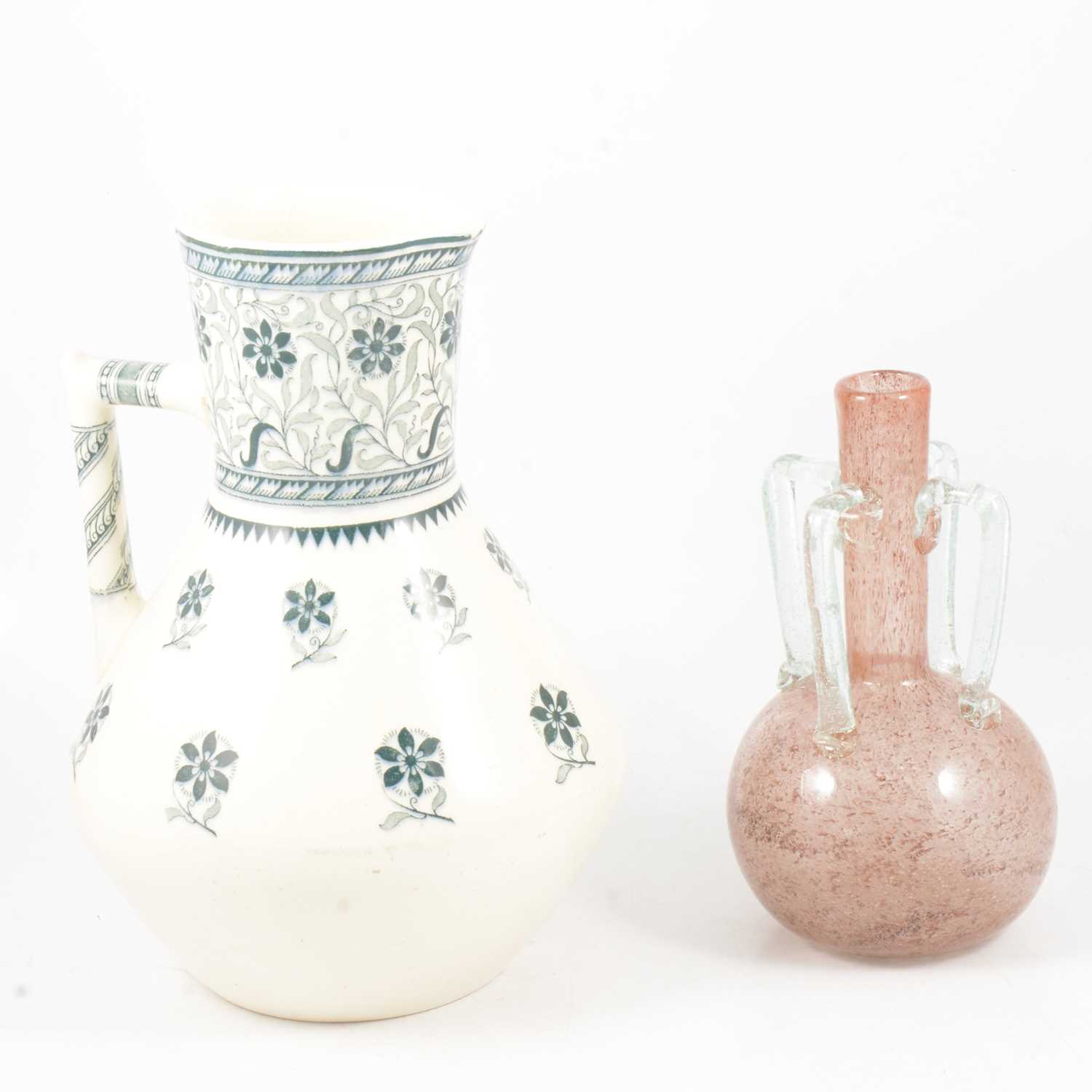 Lot 40 - Christopher Dresser for Minton wash jug, and glass vase