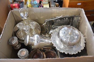 Lot 183 - Collection of silver plated wares including cocktail shaker