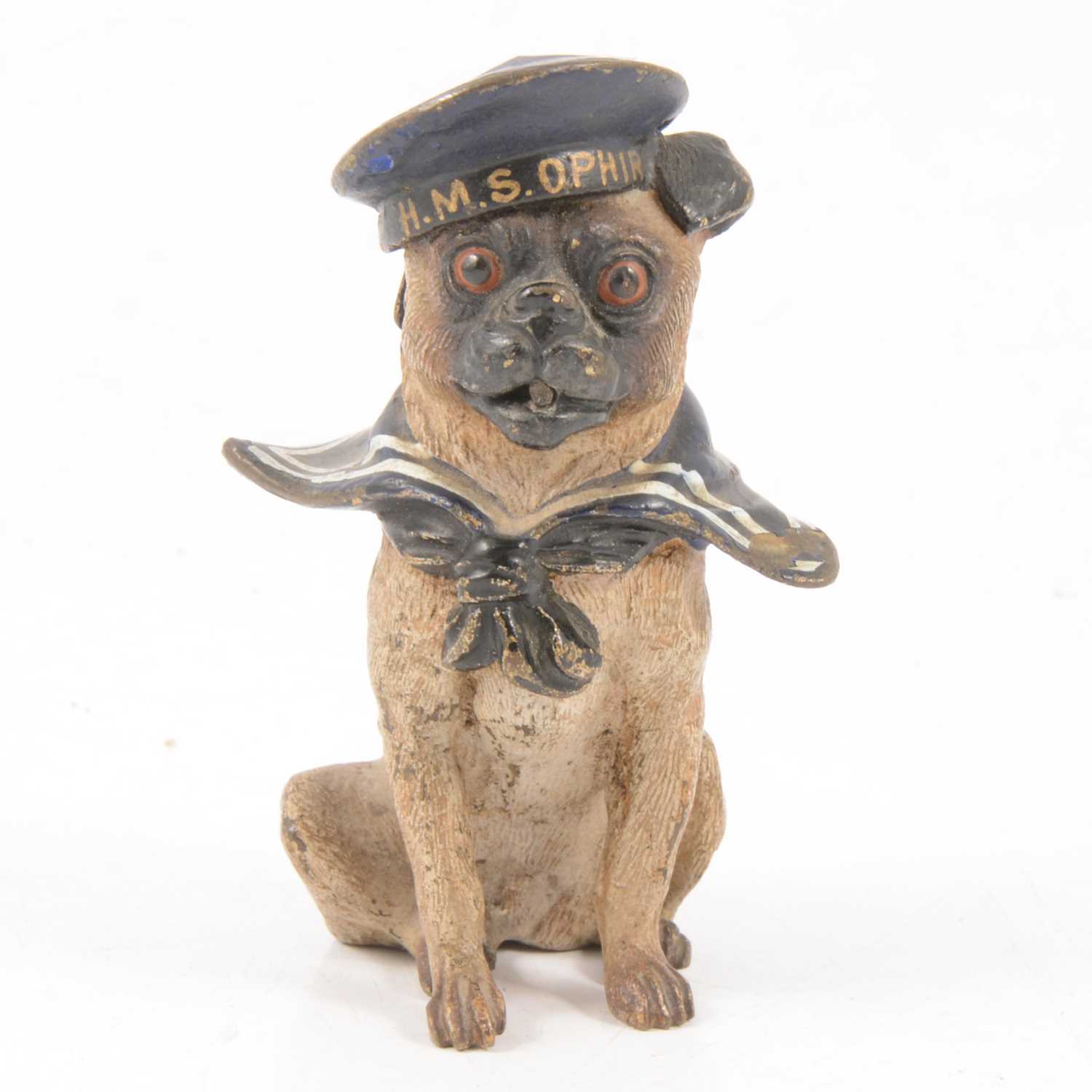 Lot 82 - Cold painted bronze model of a dog dressed as a sailor