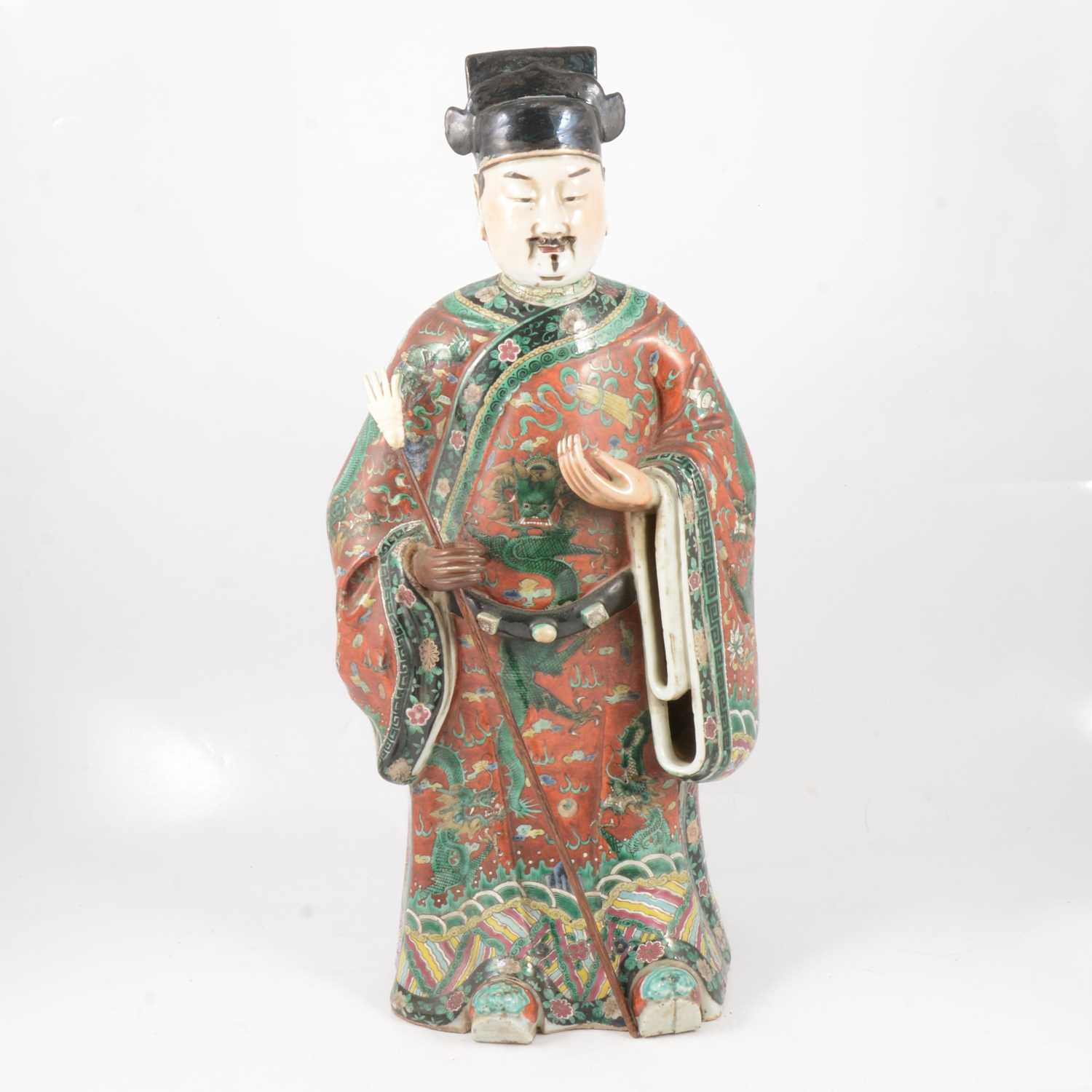 Lot 70 - Large Chinese porcelain model of a sage