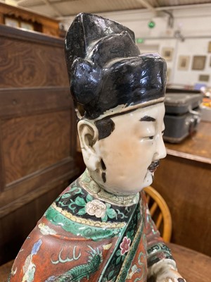 Lot 70 - Large Chinese porcelain model of a sage