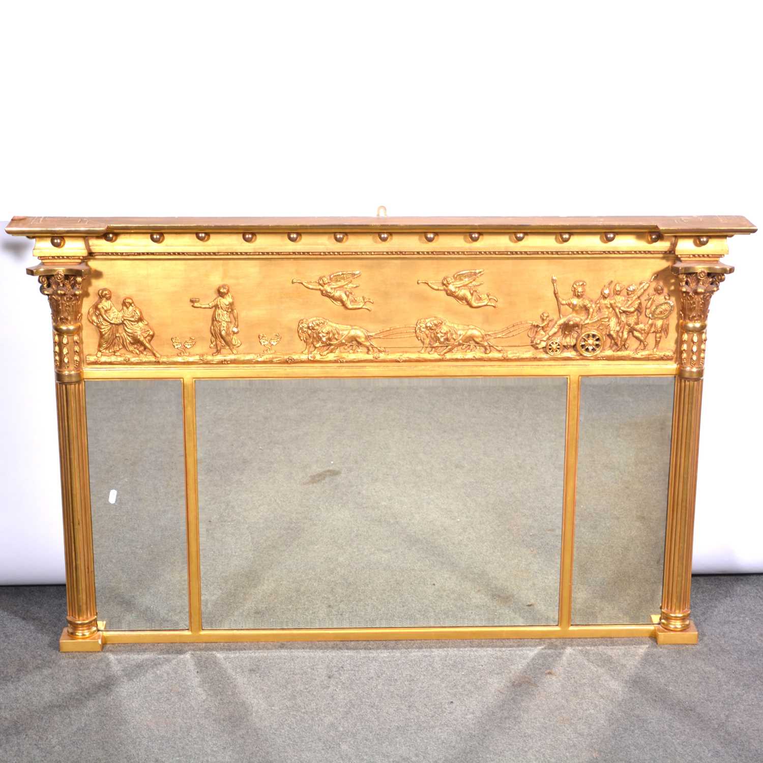 Lot 574 - Regency style overmantle mirror