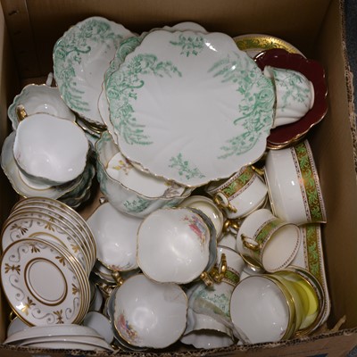 Lot 63 - Three boxes of part tea, coffee and dinner services, including Crown Derby and Worcester