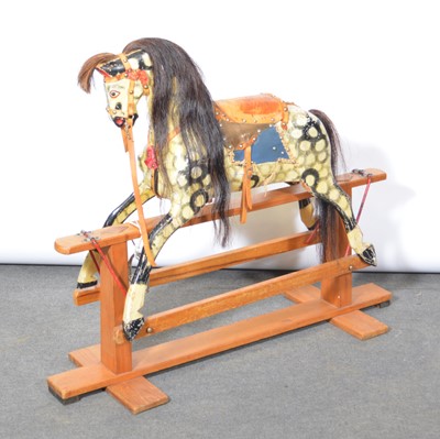 Lot 540 - Rocking horse; painted dappled grey, small size