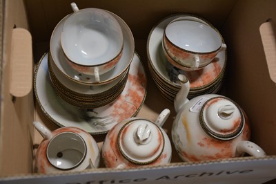 Lot 65 - Japanese dragon ware coffee set, and an eggshell porcelain teaset