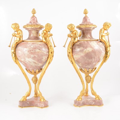 Lot 134 - Pair of Louis XV style ornamental urns