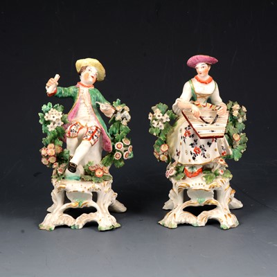 Lot 1 - Pair of Bow porcelain bocage figures