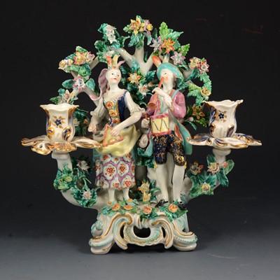 Lot 2 - Bow porcelain bocage candelabra group