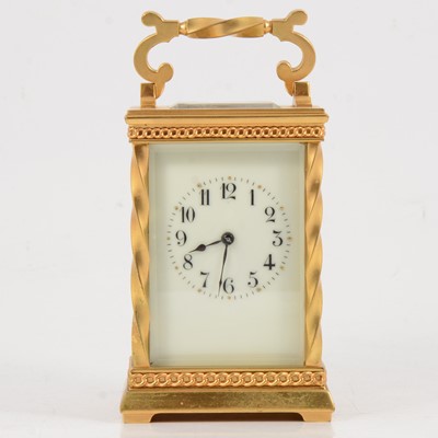Lot 161 - French gilt metal carriage clock