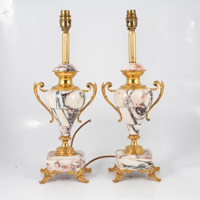 Lot 59 - Pair of French table lamps and a Doulton vase table lamp