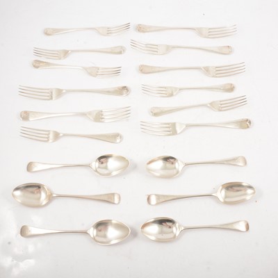 Lot 135 - Silver Old English pattern flatware, James Dixon & Sons Ltd, Sheffield 1926 and 1930-1932.