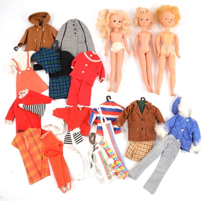 Lot 300 - Sindy Doll by Pedigree, three 1960s / 1970s dolls, and a good selection of outfits.