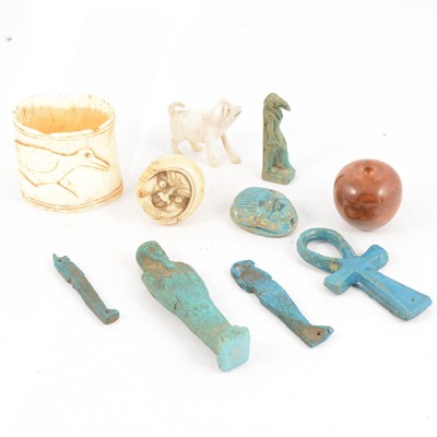 Lot 198 - Ivory cane handle, other Ivory, and small items.