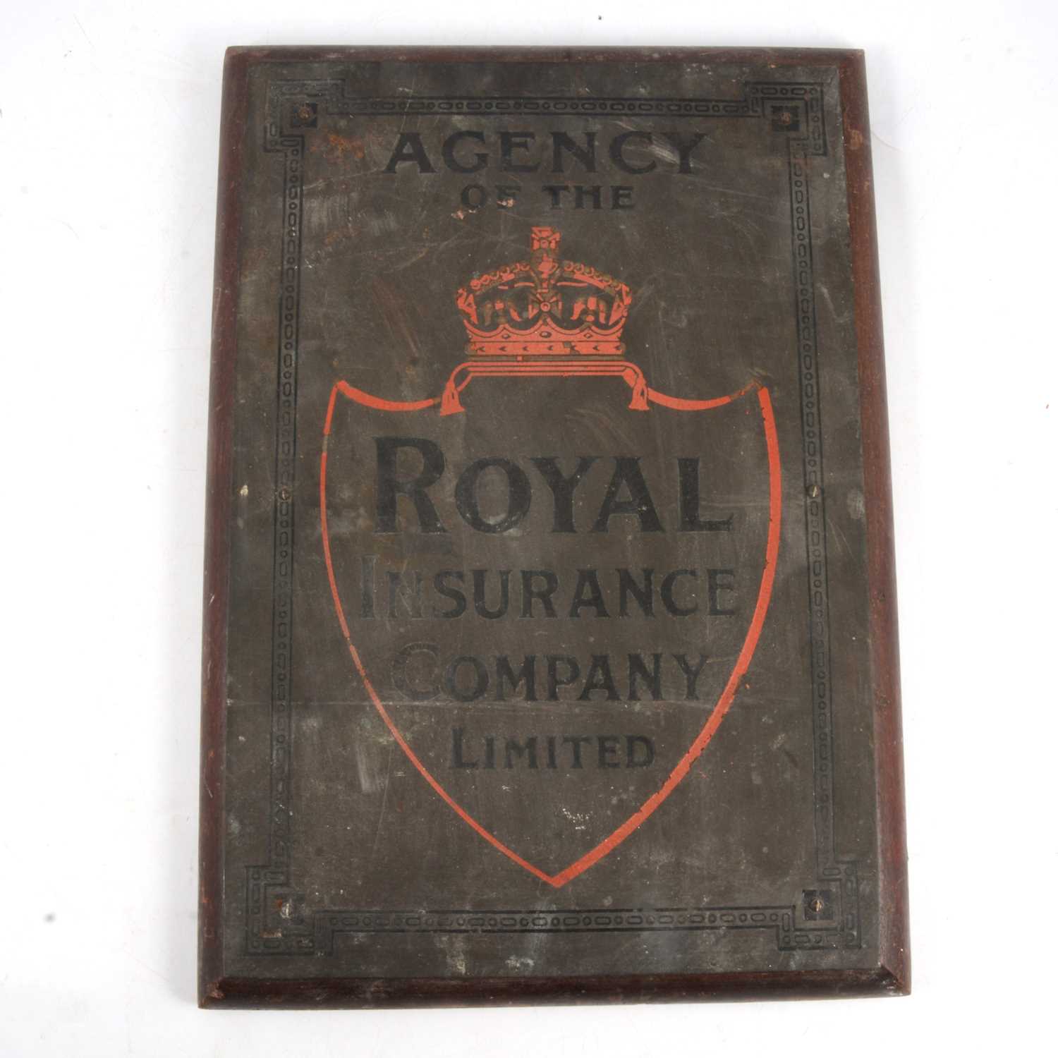 Lot 115 - Royal Insurance Company Limited agency plaque