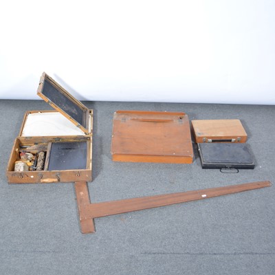 Lot 479 - Printing set, paints and a square.