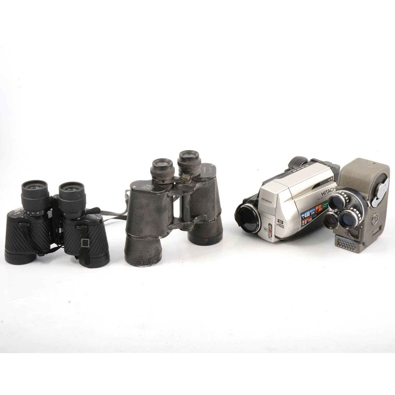 Lot 114 - One box of cameras and binoculars