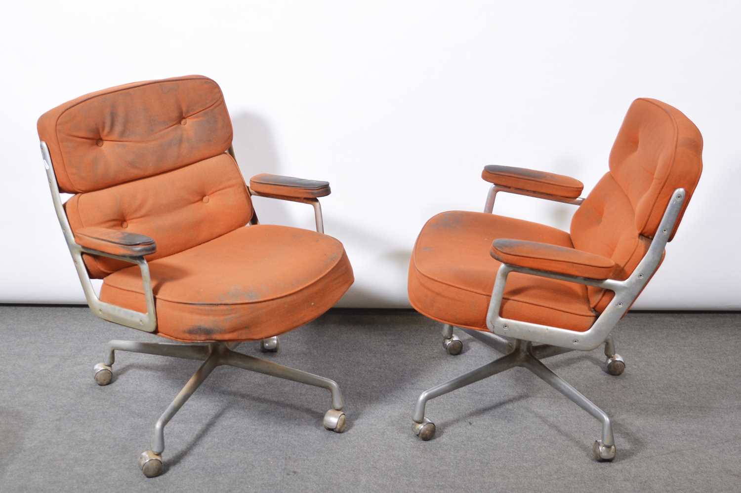 Lot 1080 - Charles and Ray Eames for Herman MIller, two armchairs, model ES104, 1970s