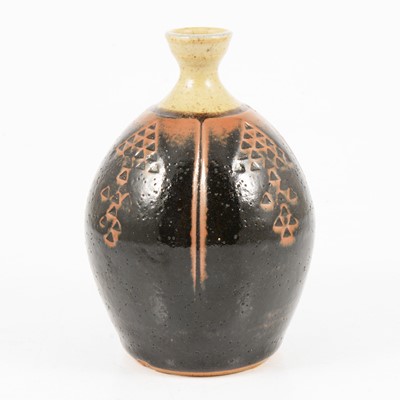 Lot 1038 - Derek Clarkson, a stoneware bottle vase