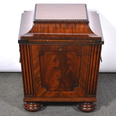 Lot 585 - William IV mahogany sarcophagus cellaret