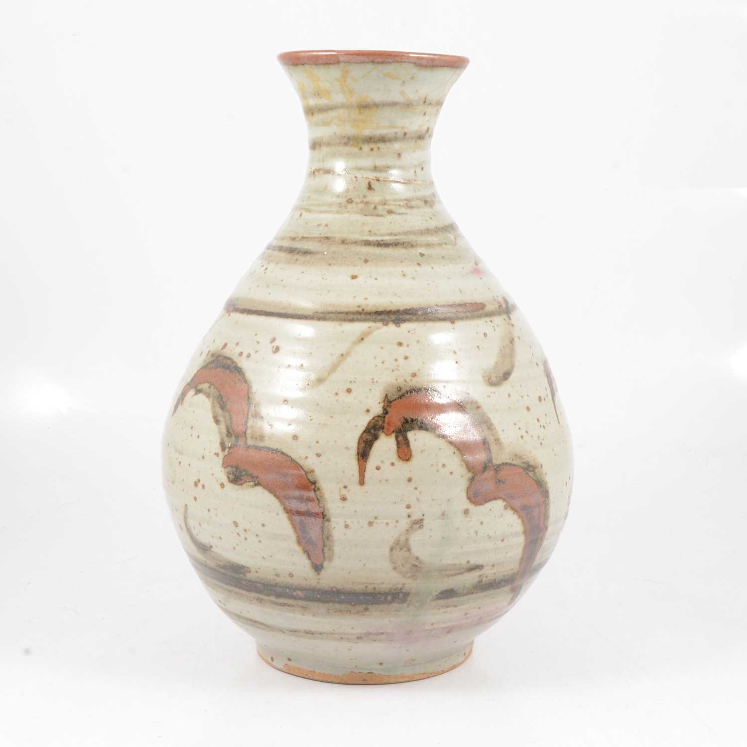 Lot 1035 - Large studio pottery stoneware vase, potter unidentifed