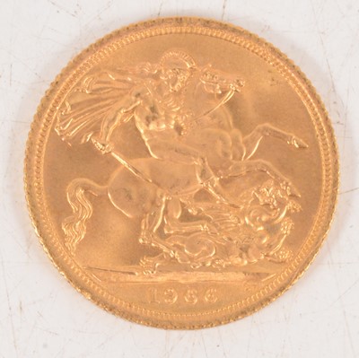 Lot 193 - Elizabeth II gold Sovereign coin, 1966