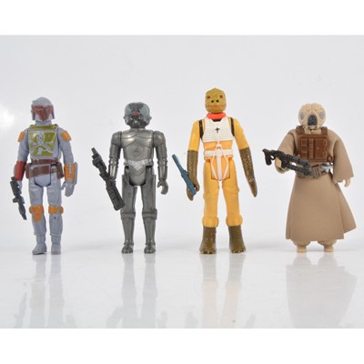 Lot 205 - Four original Star Wars figures, Boba Fett, Bossk, Zukuss, 4-Lom