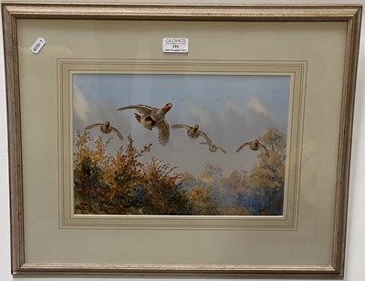 Lot 191 - John Cyril Harrison, Topping the Hedge - Partridges