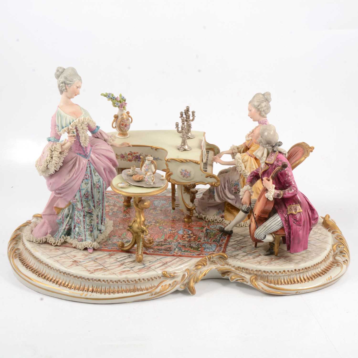 Lot 7 - Large Capodimonte group depicting a concert party.