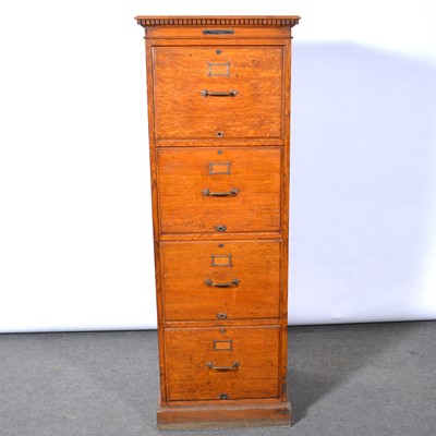 Lot 559 - Edwardian oak filing cabinet, by Maple & Co.