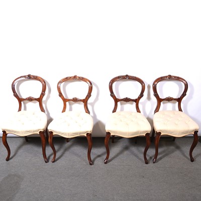 Lot 287 - Set of six Victorian style hardwood hoop-back dining chairs