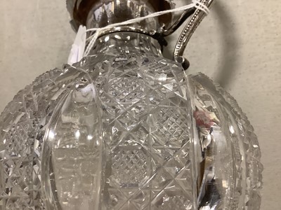 Lot 36 - Victorian cut-glass claret jug, with silver mounts, Elkington & Co. Limited, Birmingham 1893