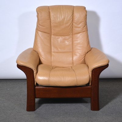 Lot 362 - Stressless tan leather armchair.