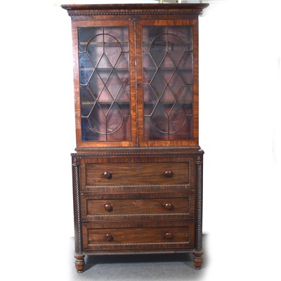 Lot 350 - George IV mahogany secretaire bookcase