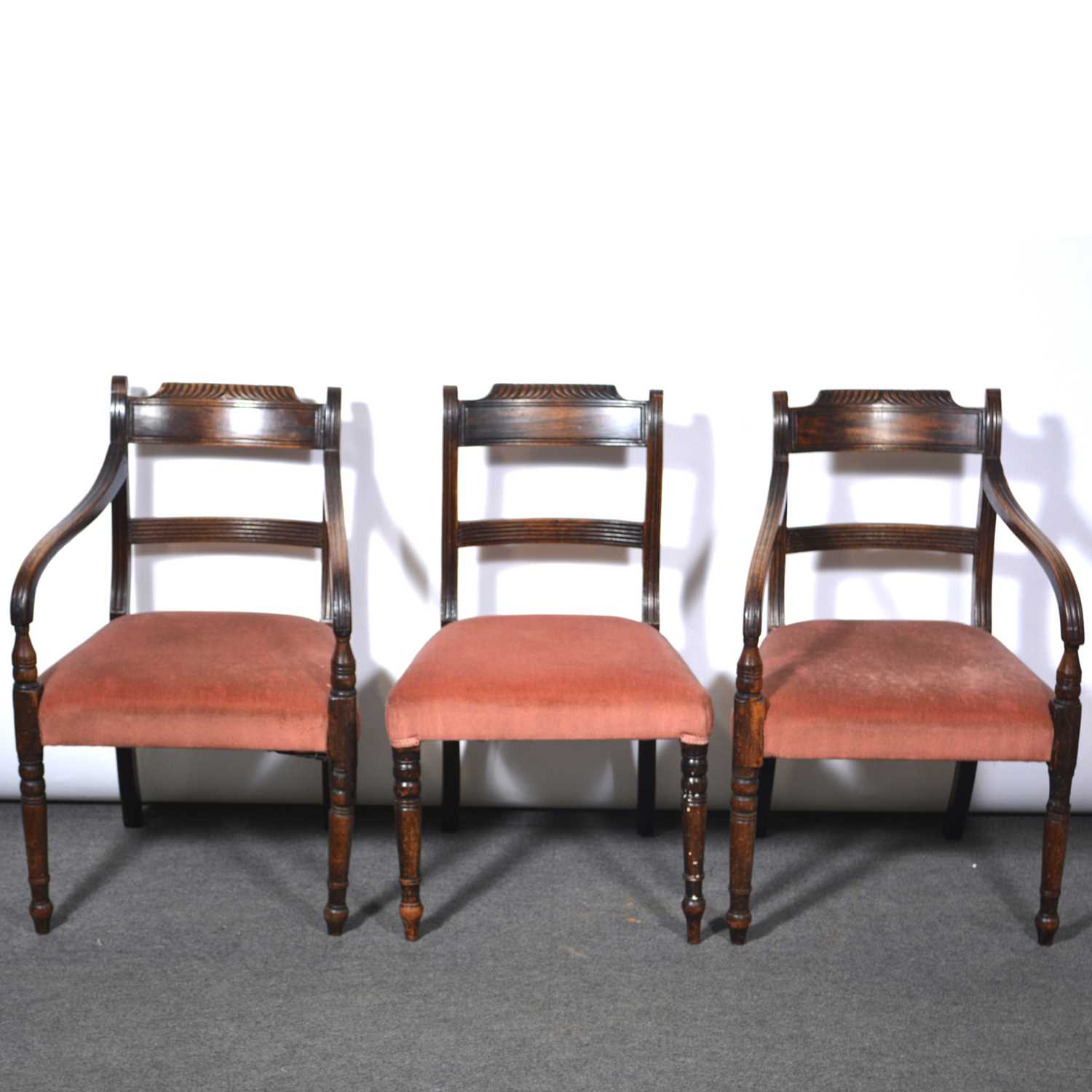 Lot 280 - Set of four George IV mahogany dining chairs,